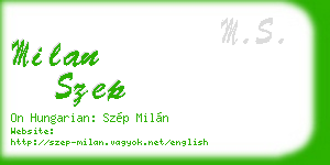 milan szep business card